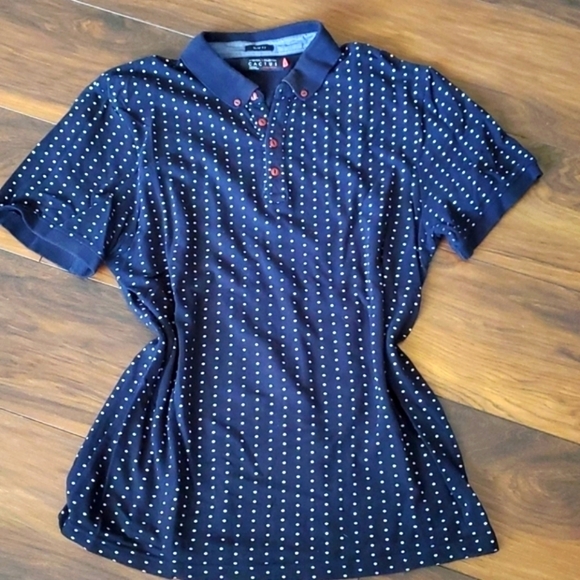 Cactus Tops - Blue and white pokadot golf shirt